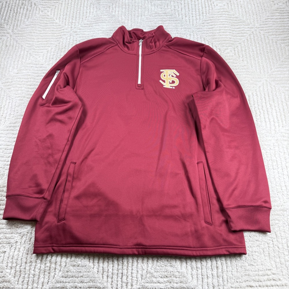 FSU Seminoles Quarter Zip Pullover Men M Fleece NCAA Gen2 Florida State Football